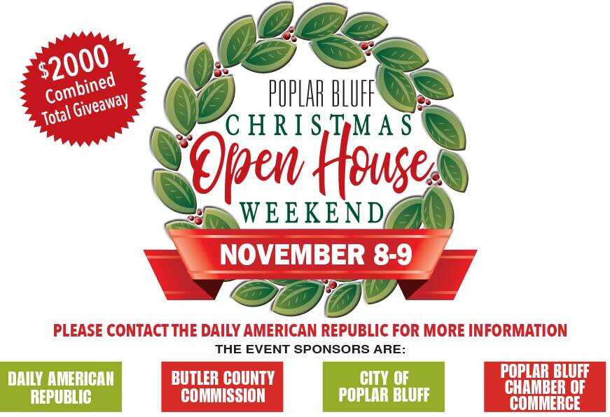 Poplar Bluff Christmas Open House Weekend Nov. 8-9